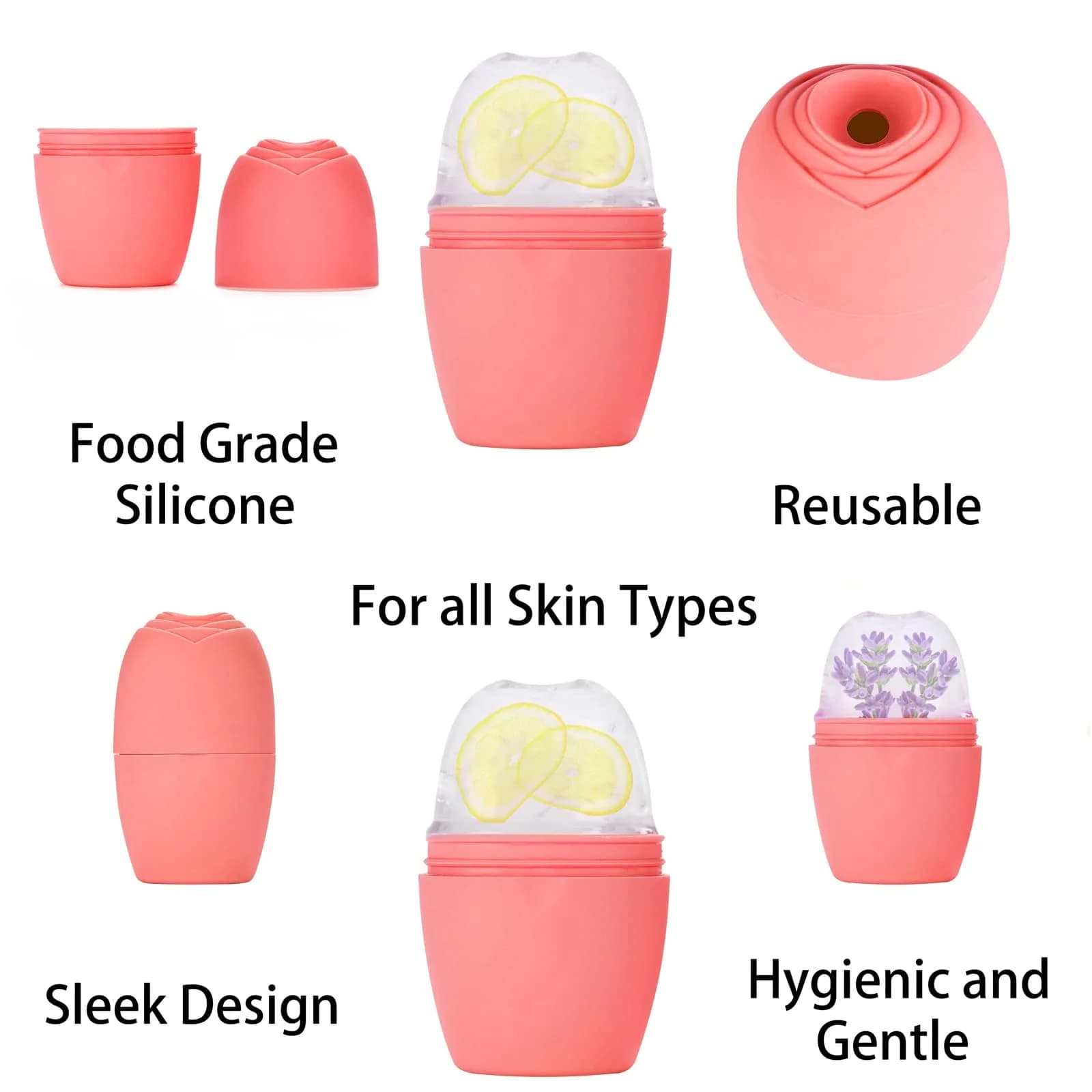 Evmliy Silicone Ice Roller for Face & Neck | Pink, 1 Pack - view 4