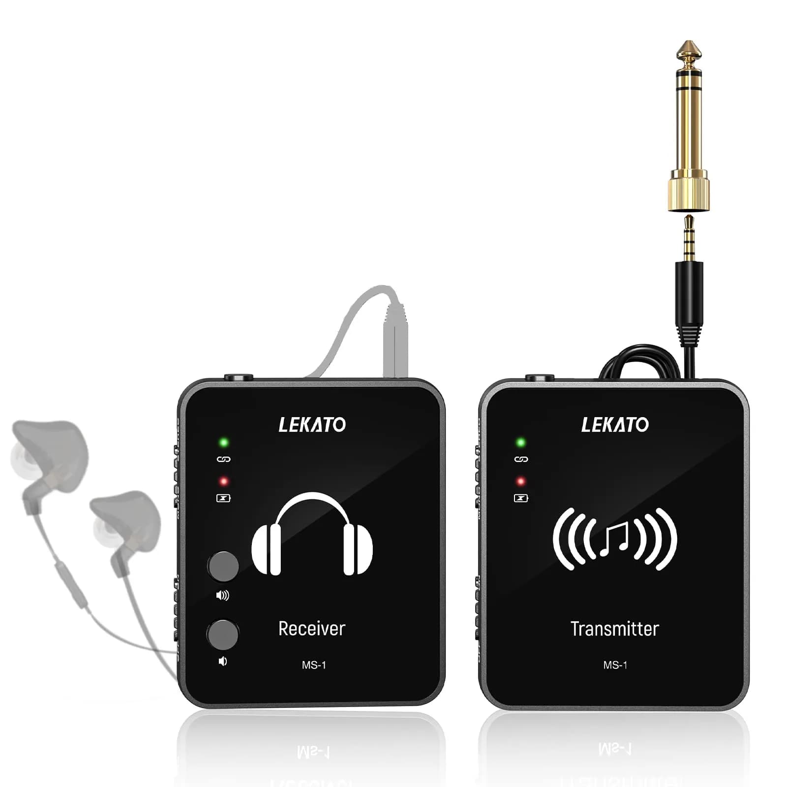 LEKATO MS-1 Wireless in Ear Monitor System | 2.4GHz Stereo IEM Transmitter & Receiver - main product image