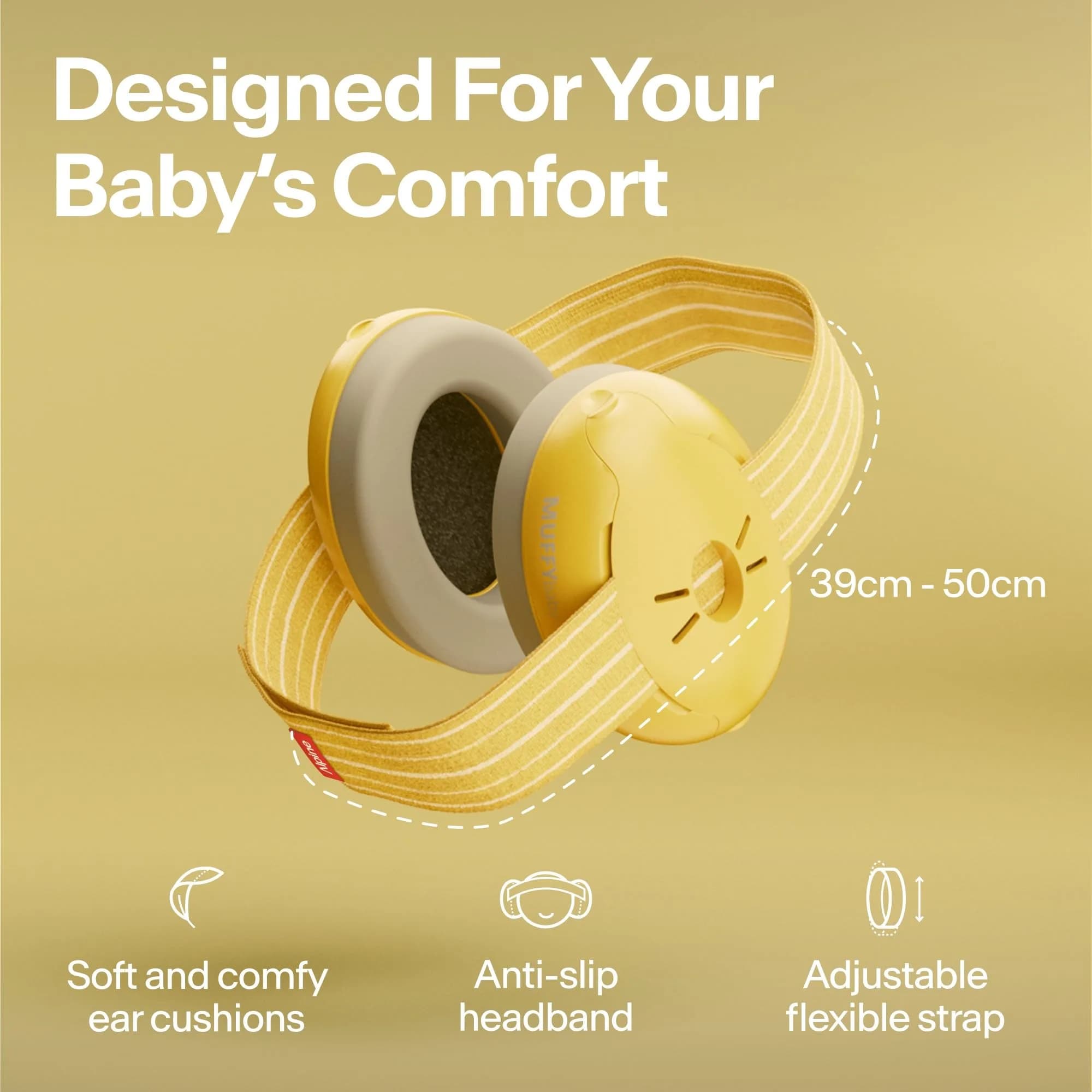 Alpine Muffy Baby Ear Protection Earmuffs - Bright Yellow for Babies & Toddlers - view 3