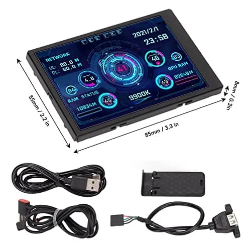 ASHATA 3.5in IPS USB Mini Screen 320x480 | PC Temperature Data Monitor thumbnail 10