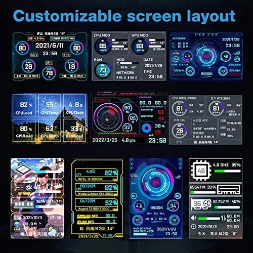 ASHATA 3.5in IPS USB Mini Screen 320x480 | PC Temperature Data Monitor thumbnail 4