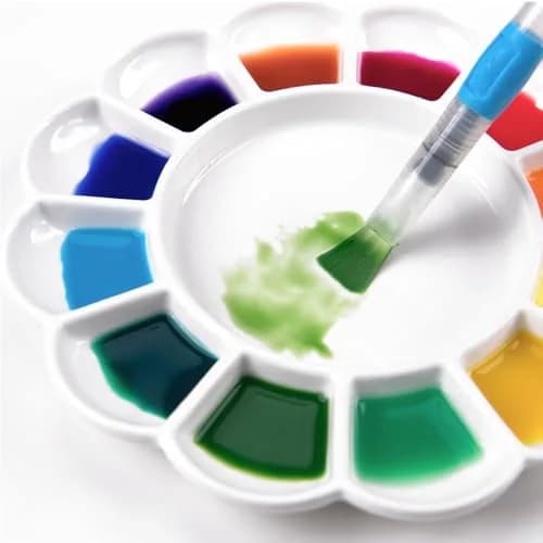 MEEDEN Ceramic Watercolor Paint Palette 20cm (7.9in) Round 12-Well Mixing Tray | Premium Porcelain for Art Parties & Classes thumbnail 6