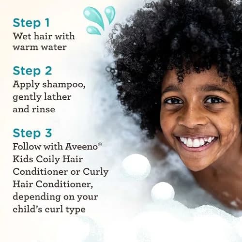 Aveeno Kids Curly & Coily Hair Shampoo 355ml (12 fl. oz) | Gentle Cleansing for Type 3 & 4 Hair thumbnail 4