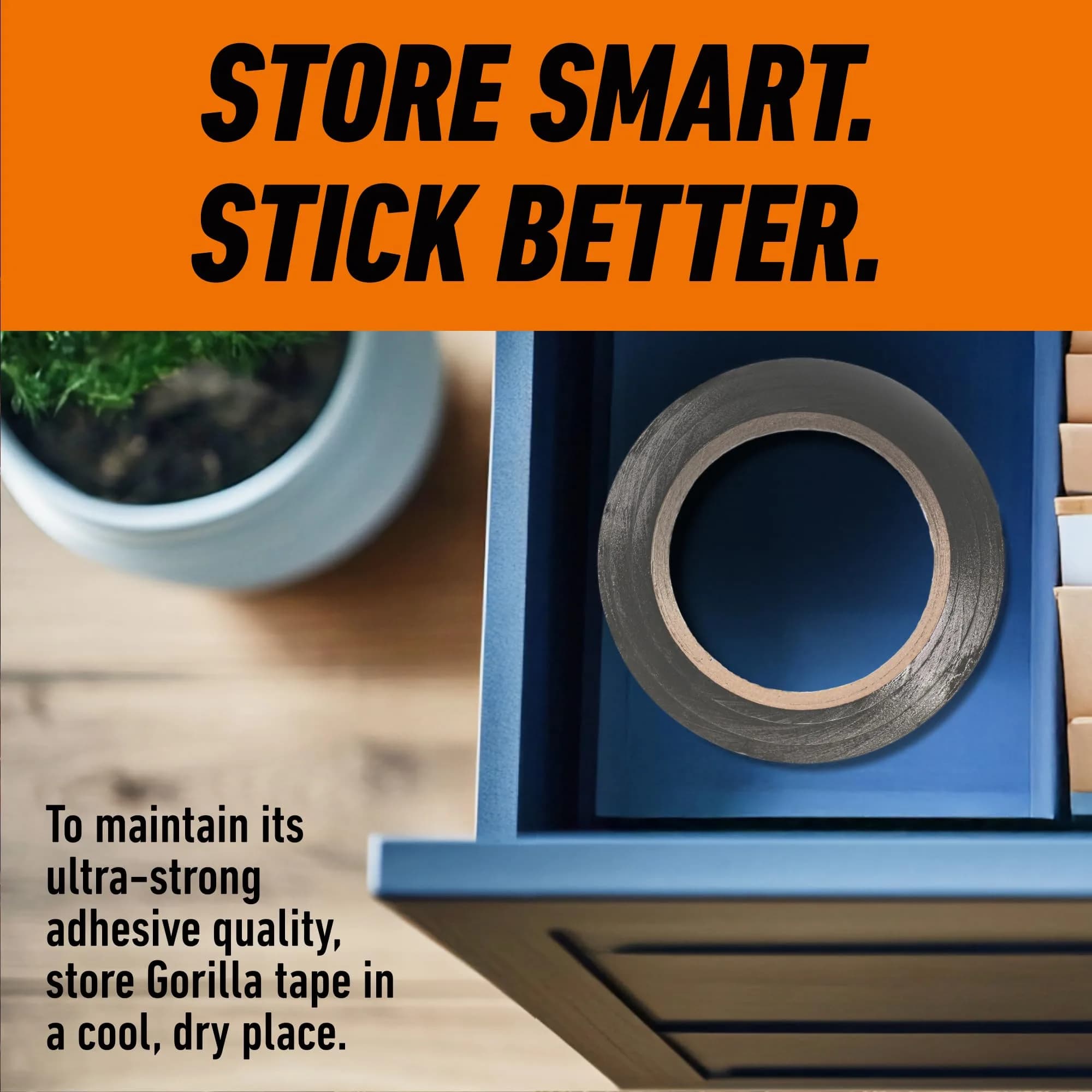 Gorilla Heavy Duty Duct Tape Silver 1.88 in x 10 yd | Sticks to Wood Stone Metal Brick - view 7