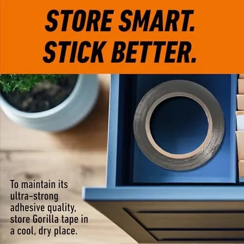 Gorilla Heavy Duty Duct Tape Silver 1.88 in x 10 yd | Sticks to Wood Stone Metal Brick thumbnail 7