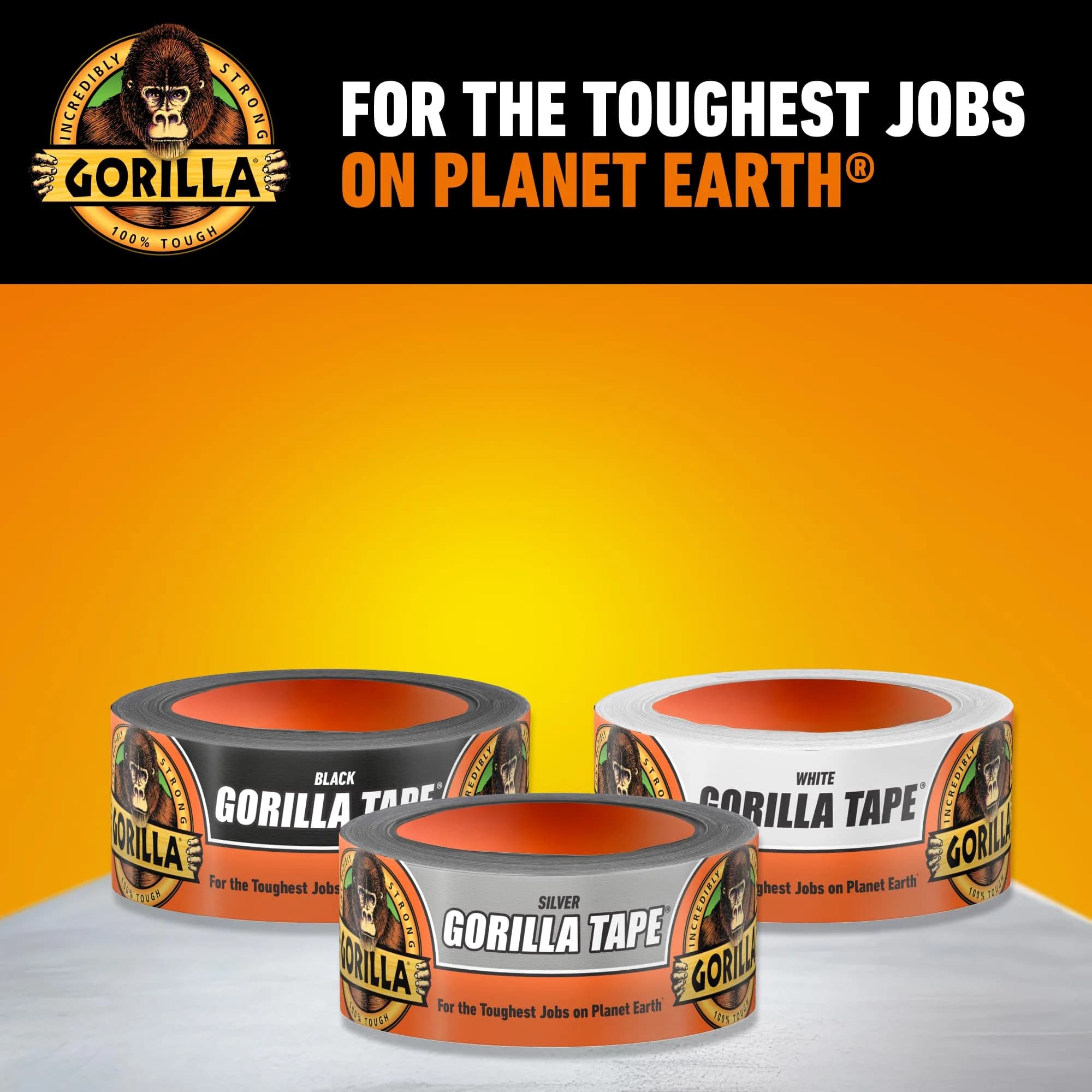 Gorilla Heavy Duty Duct Tape Silver 1.88 in x 10 yd | Sticks to Wood Stone Metal Brick - view 8
