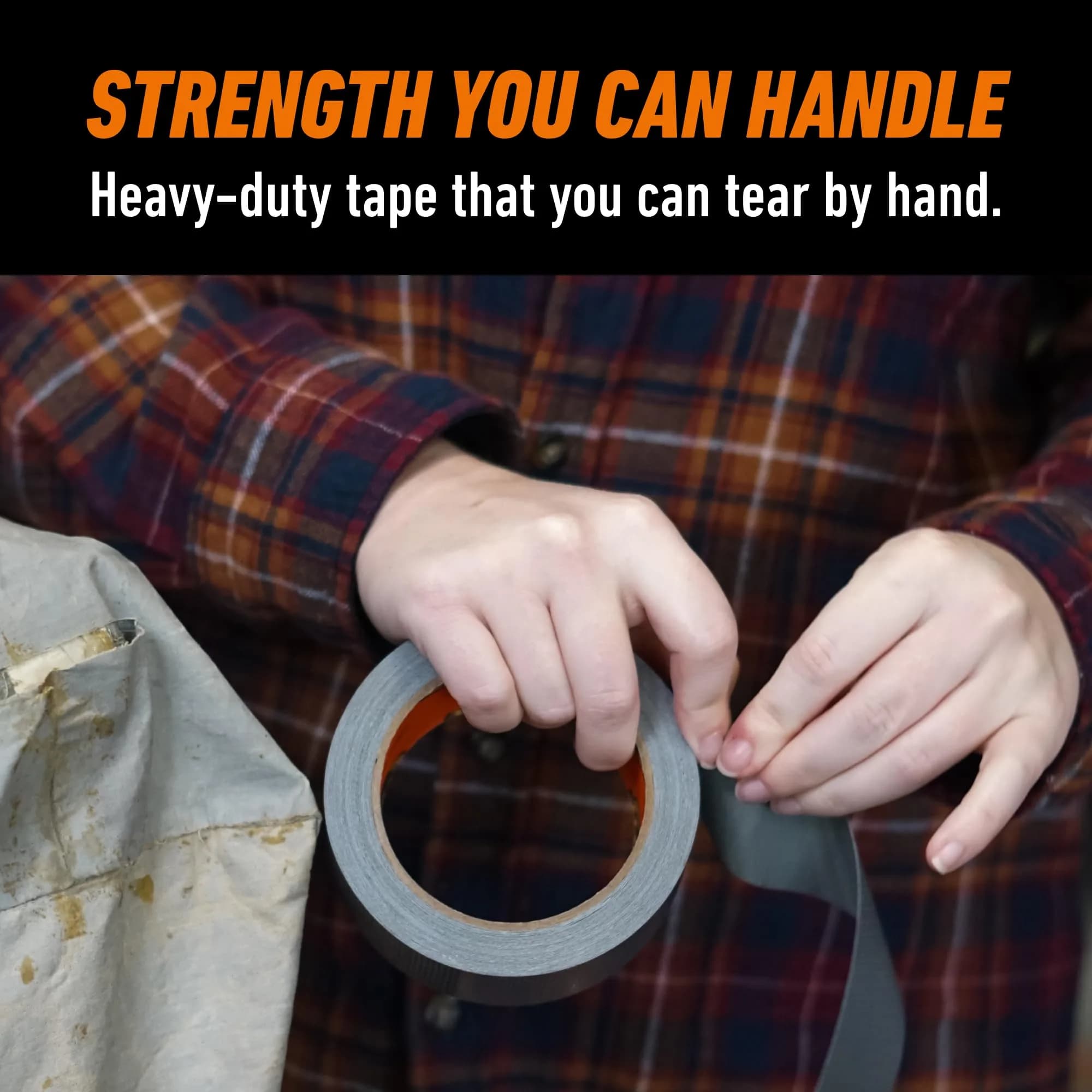 Gorilla Heavy Duty Duct Tape Silver 1.88 in x 10 yd | Sticks to Wood Stone Metal Brick - view 4