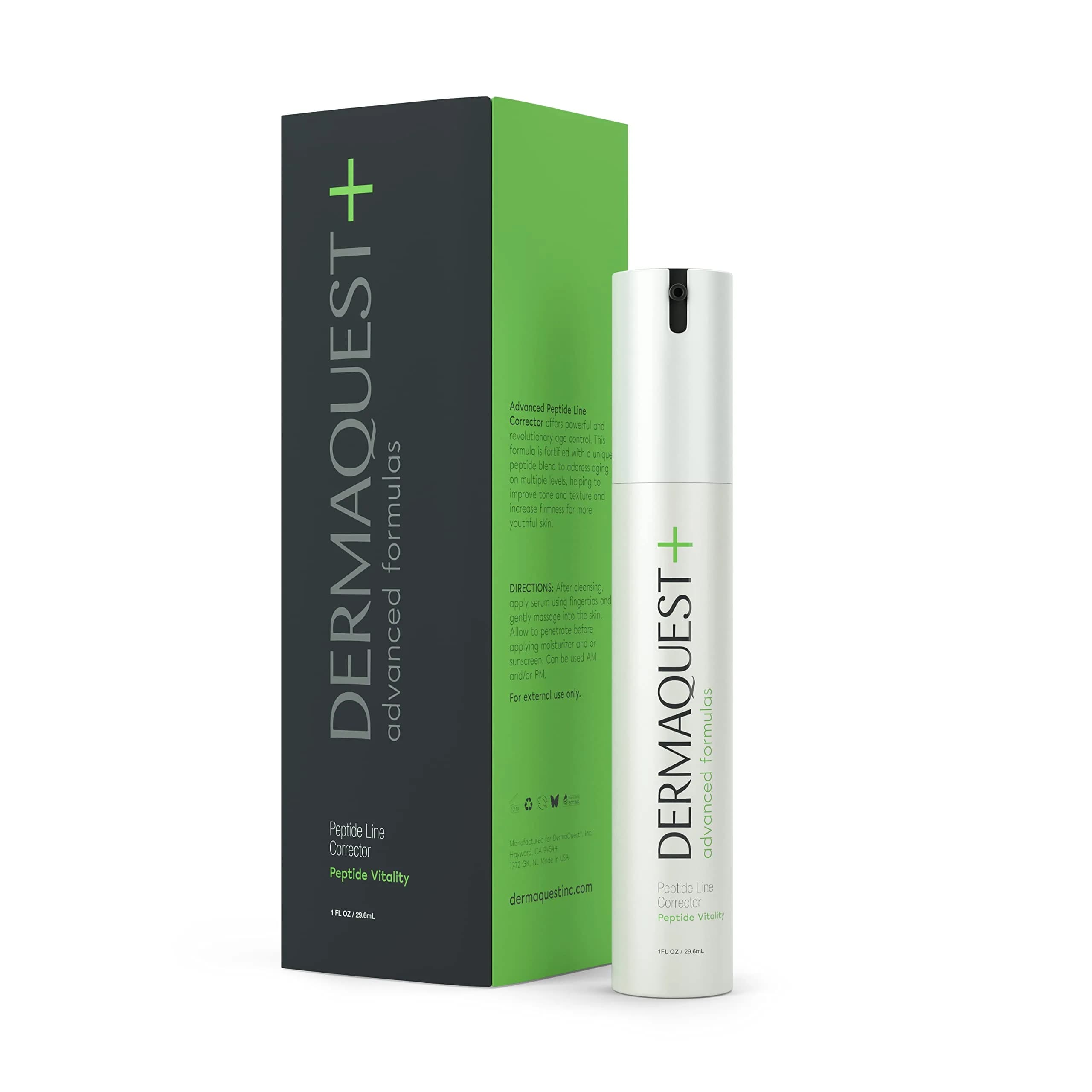 DermaQuest Peptide Line Corrector Face Serum 1oz | Supports Skin Renewal & Anti-Aging — 1 Fl Oz