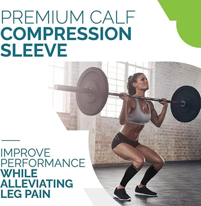Run Forever Calf Compression Sleeve Medium Black 2 Pack | 20-30mmHg Graduated Compression - view 3