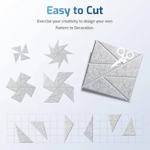 ROOME 18 Pack Self-Adhesive Acoustic Panels | Soundproof Foam for Walls, 0.4 Inch Thick, Gray | Noise Absorption thumbnail 6