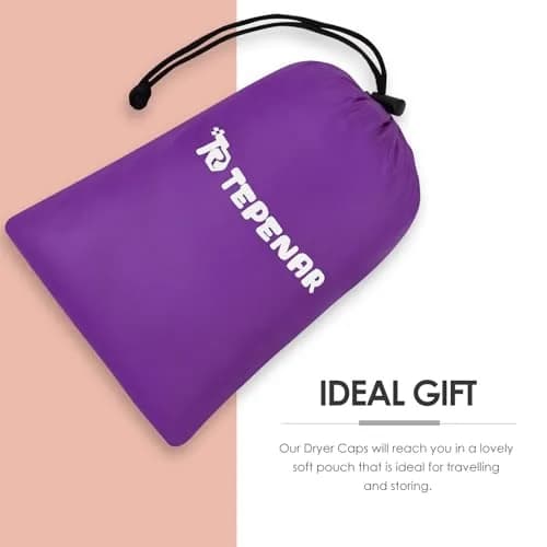 TEPENAR Hair Dryer Bonnet Attachment 40in | Extra Large Hood for Curly Hair, Fast Drying, Adjustable, Purple thumbnail 7
