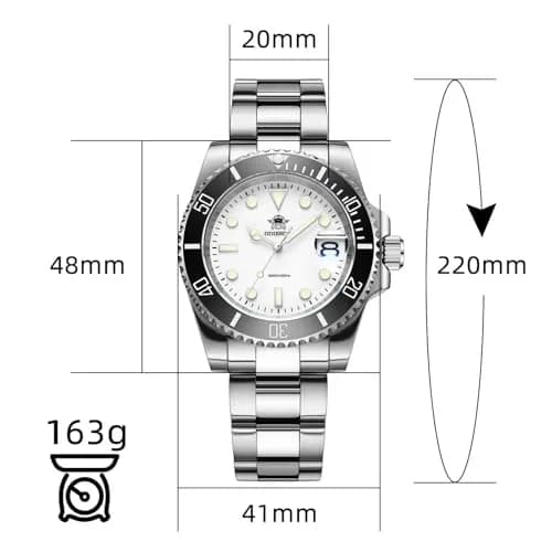 ADDIESDIVE Quartz Dive Watch for Men 41mm (1.61 in) | 200M Water Resistant Analog Stainless Steel thumbnail 2