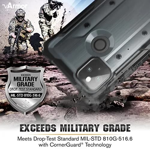 VENA vArmor Rugged Case for Google Pixel 5A 5G | Military Drop Protection, Space Gray thumbnail 3