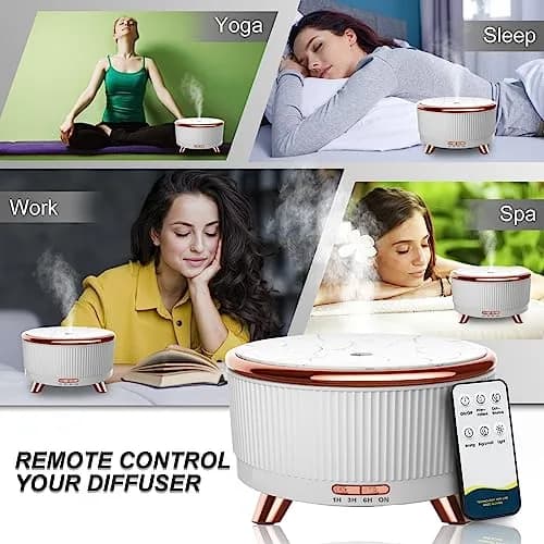 Jpord Large Room Essential Oil Diffuser 500ml (16.9 Fl Oz) | Ultrasonic Cool Mist Humidifier with Remote & Timer thumbnail 5