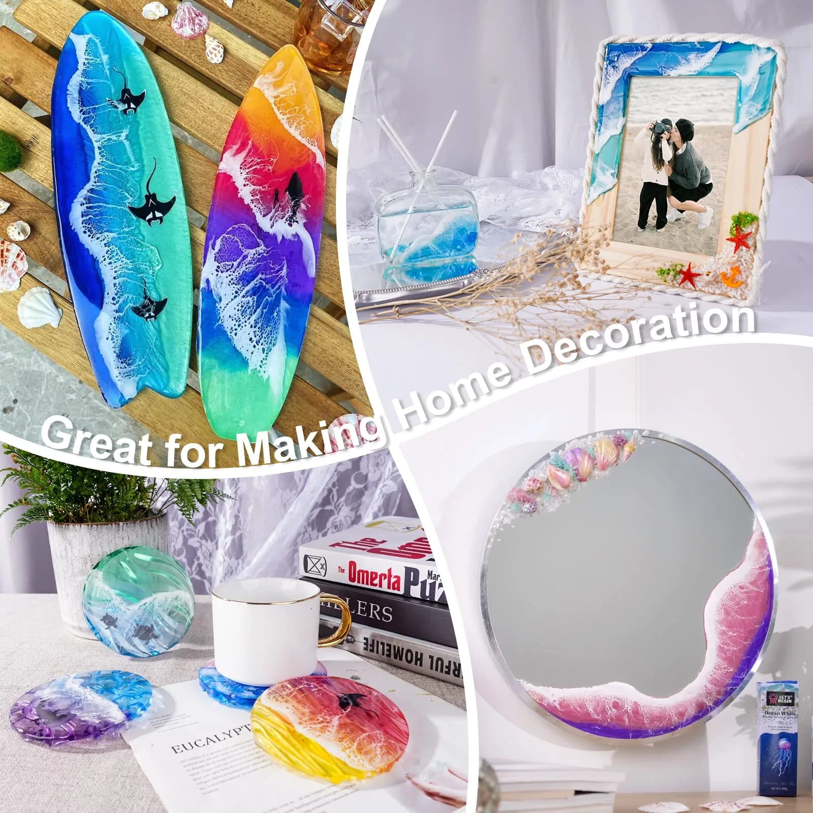 LET'S RESIN Ocean White Epoxy Resin Pigment 167g (5.89oz) | Creates Cells & Lacing for Ocean Art - view 5
