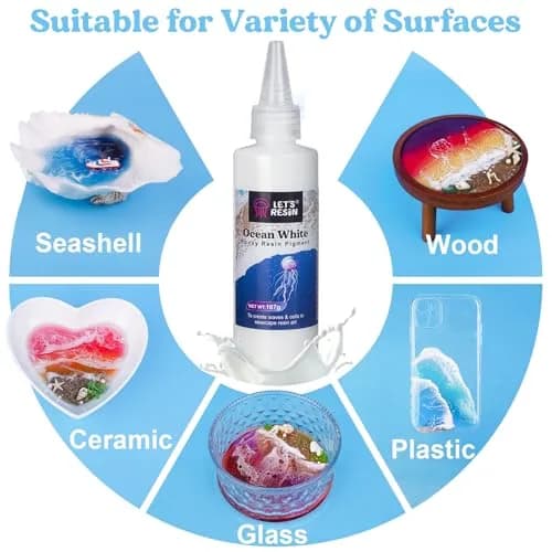 LET'S RESIN Ocean White Epoxy Resin Pigment 167g (5.89oz) | Creates Cells & Lacing for Ocean Art thumbnail 6