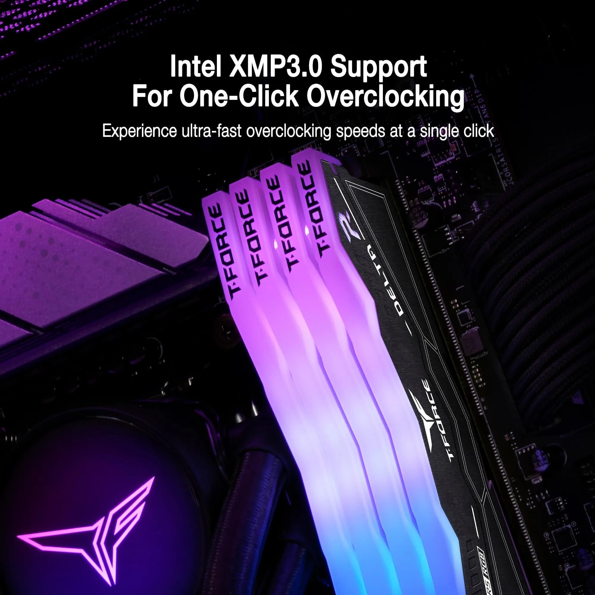 TEAMGROUP T-FORCE DELTA RGB DDR5 RAM 32GB (2x16GB) 6000MHz CL30 Black | High-Performance Desktop Memory - view 3