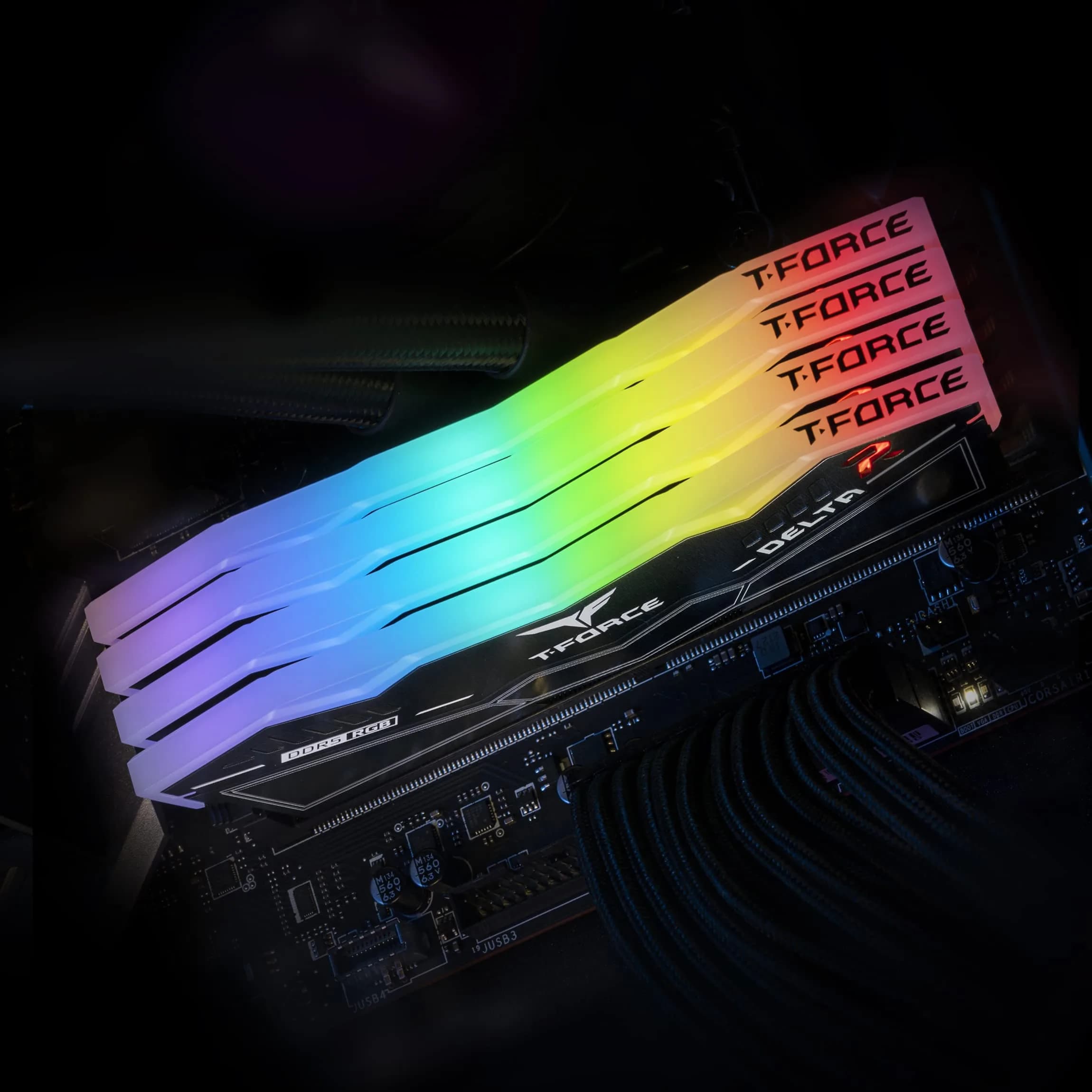 TEAMGROUP T-Force Delta RGB DDR5 5600MHz 32GB (2x16GB) CL32 Black Desktop RAM - view 3