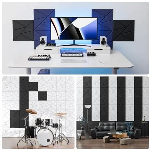 ROOME Acoustic Foam Panels 12"x 12"x 0.4" | Soundproof Wall Panels for Studio & Office thumbnail 4