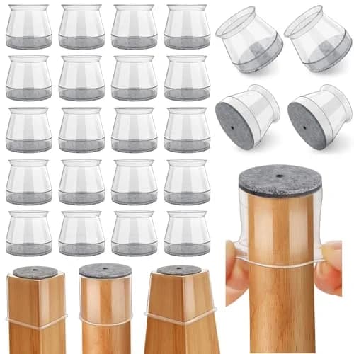 Ansible 24 Pcs Chair Leg Floor Protectors Round | Silicone Felt Pads for Hardwood Floors thumbnail 1
