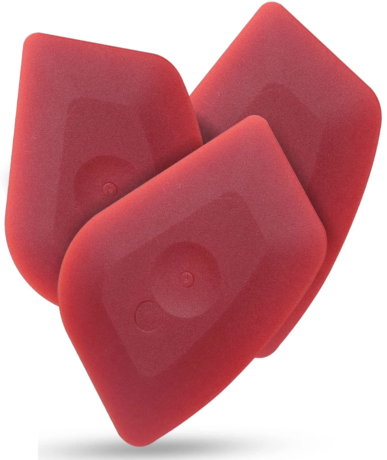 Azureblue Pan Scraper 3 Pcs | Heavy Duty Cast Iron & Plastic Kitchen Tool, Red