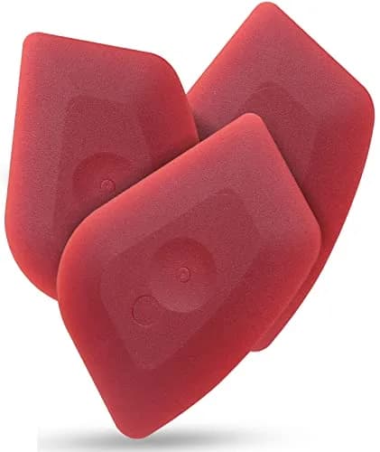 Azureblue Pan Scraper 3 Pcs | Heavy Duty Cast Iron & Plastic Kitchen Tool, Red thumbnail 1