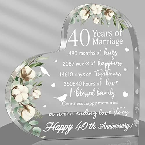 Yulejo Heart Shaped Acrylic Keepsake 15.1cm (5.9in) | Romantic Anniversary Gift for Wife Husband thumbnail 1