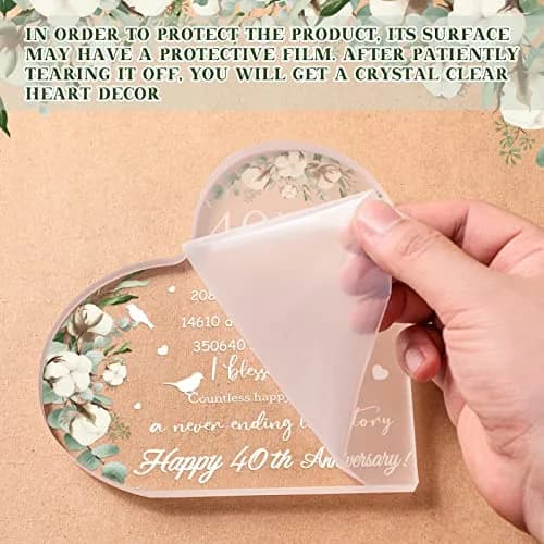 Yulejo Heart Shaped Acrylic Keepsake 15.1cm (5.9in) | Romantic Anniversary Gift for Wife Husband thumbnail 4