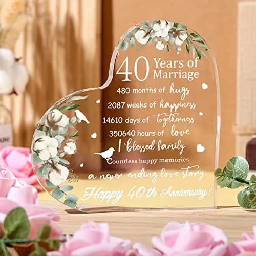 Yulejo Heart Shaped Acrylic Keepsake 15.1cm (5.9in) | Romantic Anniversary Gift for Wife Husband thumbnail 7