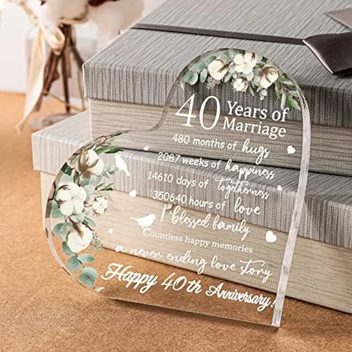 Yulejo Heart Shaped Acrylic Keepsake 15.1cm (5.9in) | Romantic Anniversary Gift for Wife Husband thumbnail 2