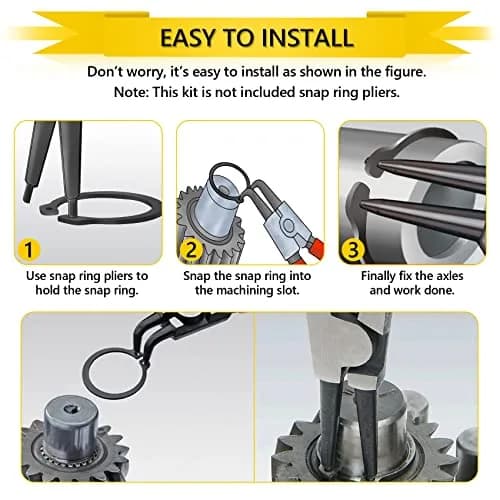 IEAWISL 325 PCS External Snap Rings M4-M28 | Black Alloy Steel Circlips for Axles & Shafts thumbnail 6