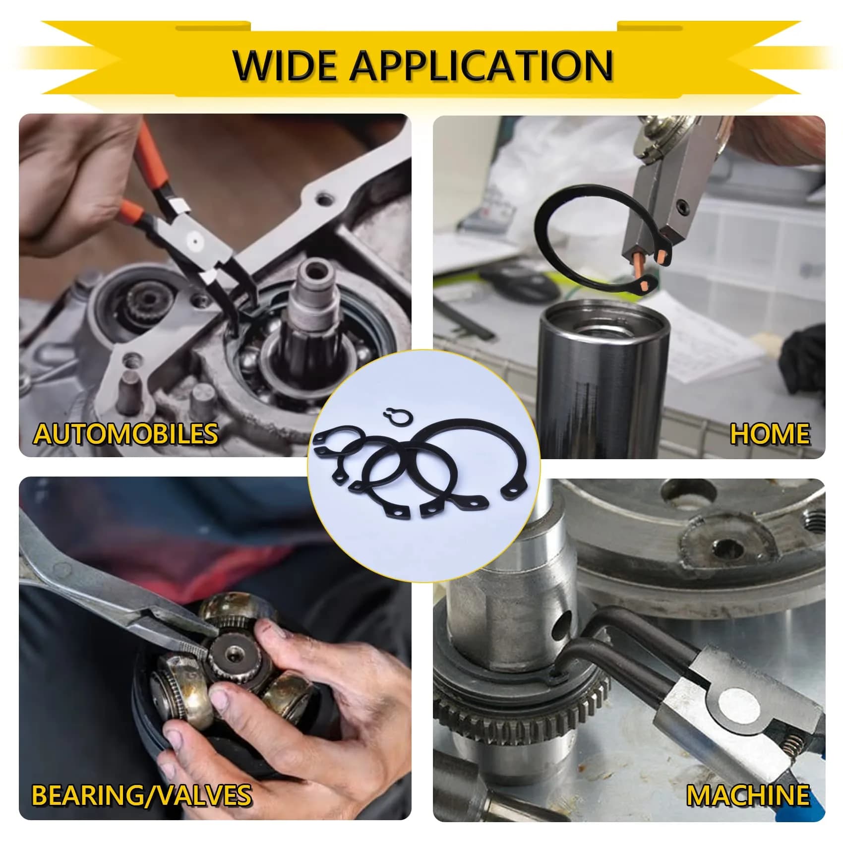 IEAWISL 325 PCS External Snap Rings M4-M28 | Black Alloy Steel Circlips for Axles & Shafts thumbnail 7