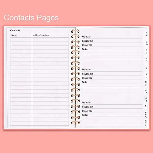 Nokingo Spiral Password Book with Alphabetical Tabs 132 Pages (5x7 inch) | Organize Internet Logins Securely thumbnail 3