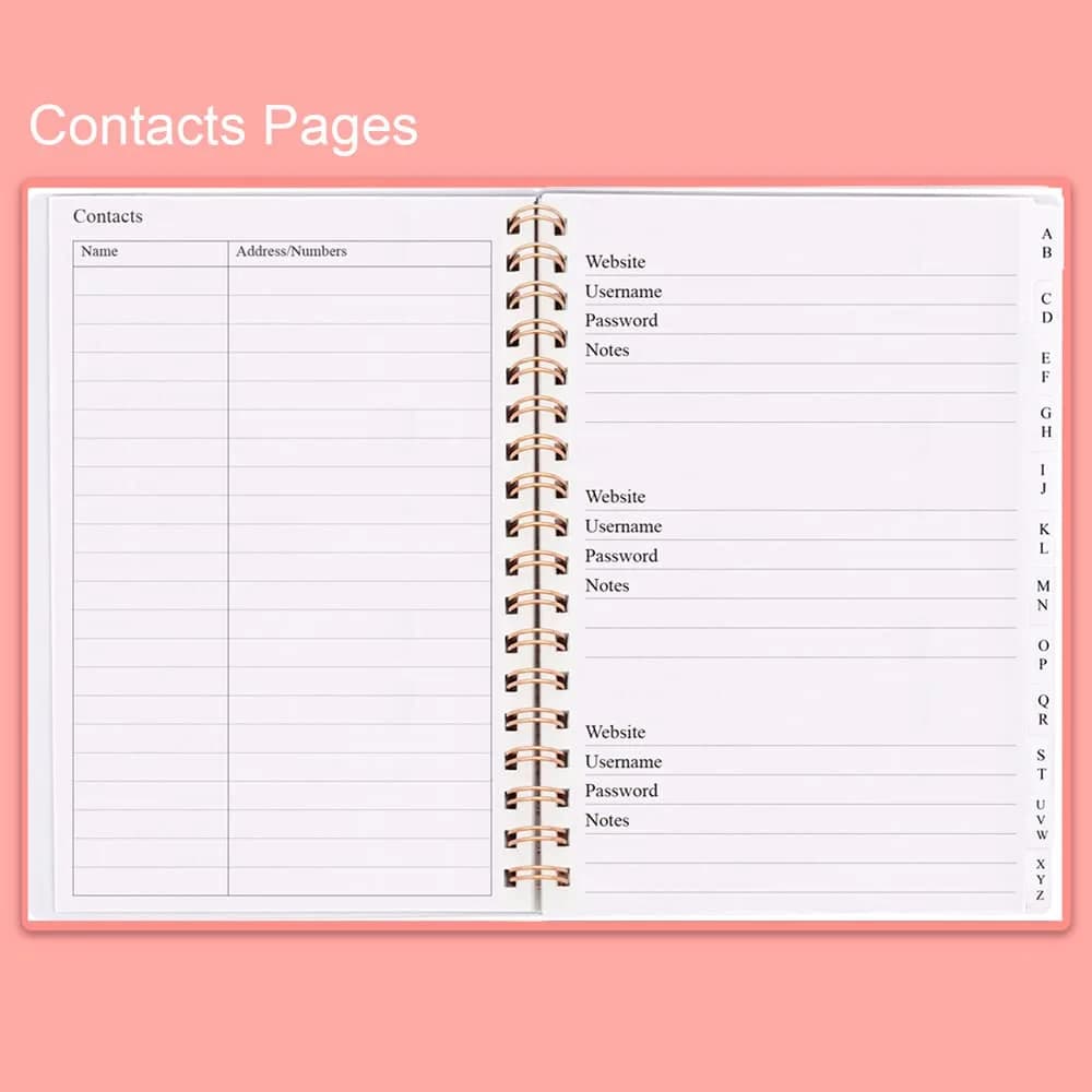 Nokingo Spiral Password Book with Alphabetical Tabs 132 Pages (5x7 inch) | Organize Internet Logins Securely - view 3