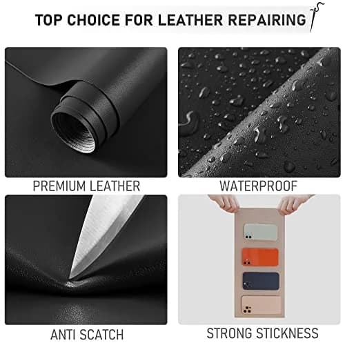 YAFLC Self Adhesive Leather Repair Tape Kit 4" x 63" (10cm x 160cm) | Waterproof & Durable for Furniture, Car Seats, Bags thumbnail 4