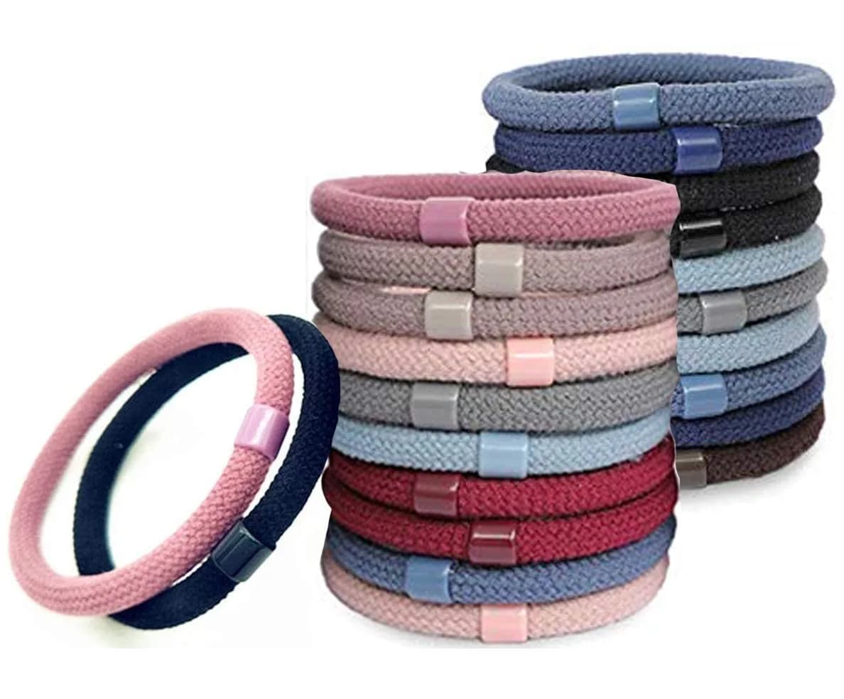 Rlanos 10pcs Hair Ties, High Elastic Hair Rubber Bands for Thick Curly Hair, 5mm Width | No-Damage, No-Metal Design