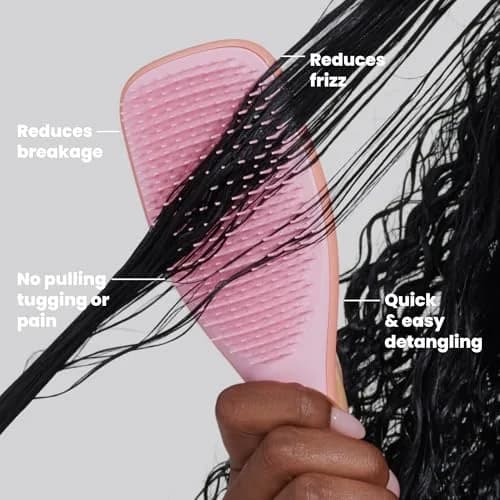 Tangle Teezer Ultimate Detangler Curly Hair Brush, 3C to 4C, Pink Mango (63g) thumbnail 4