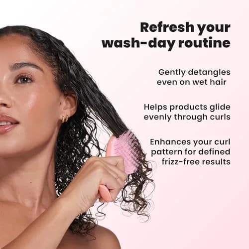 Tangle Teezer Ultimate Detangler Curly Hair Brush, 3C to 4C, Pink Mango (63g) thumbnail 7