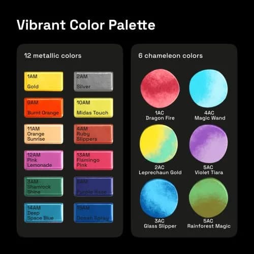 ARTISTRO Metallic Watercolor Paint Set with Palette & Brush Pens - 18 Color | High-Quality Artist Watercolors thumbnail 3