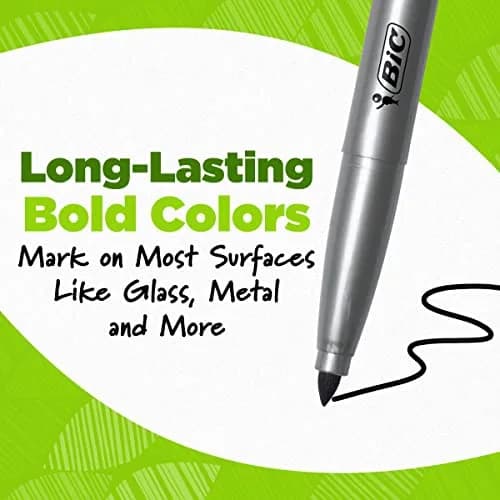 BIC Ecolutions Fine Permanent Markers 12-Count Assorted Colours | Eco-Friendly, Precise & Long-Lasting thumbnail 4
