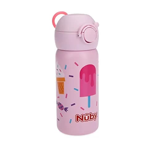 Nuby Thirsty Kids Stainless Steel 14 oz | Leak-Proof, Insulated Toddler Water Bottle thumbnail 4