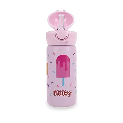 Nuby Thirsty Kids Stainless Steel 14 oz | Leak-Proof, Insulated Toddler Water Bottle thumbnail 5