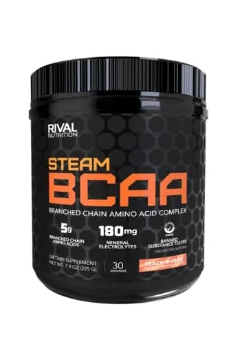 Rival Nutrition Steam BCAA Powder Peach Mango | 30 Servings | 5g BCAAs + Electrolytes for Recovery & Hydration thumbnail 1