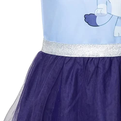 Bluey Little Girls Mesh Cosplay Short Sleeve Dress Blue 5 | Fun Character Costume for Kids thumbnail 6