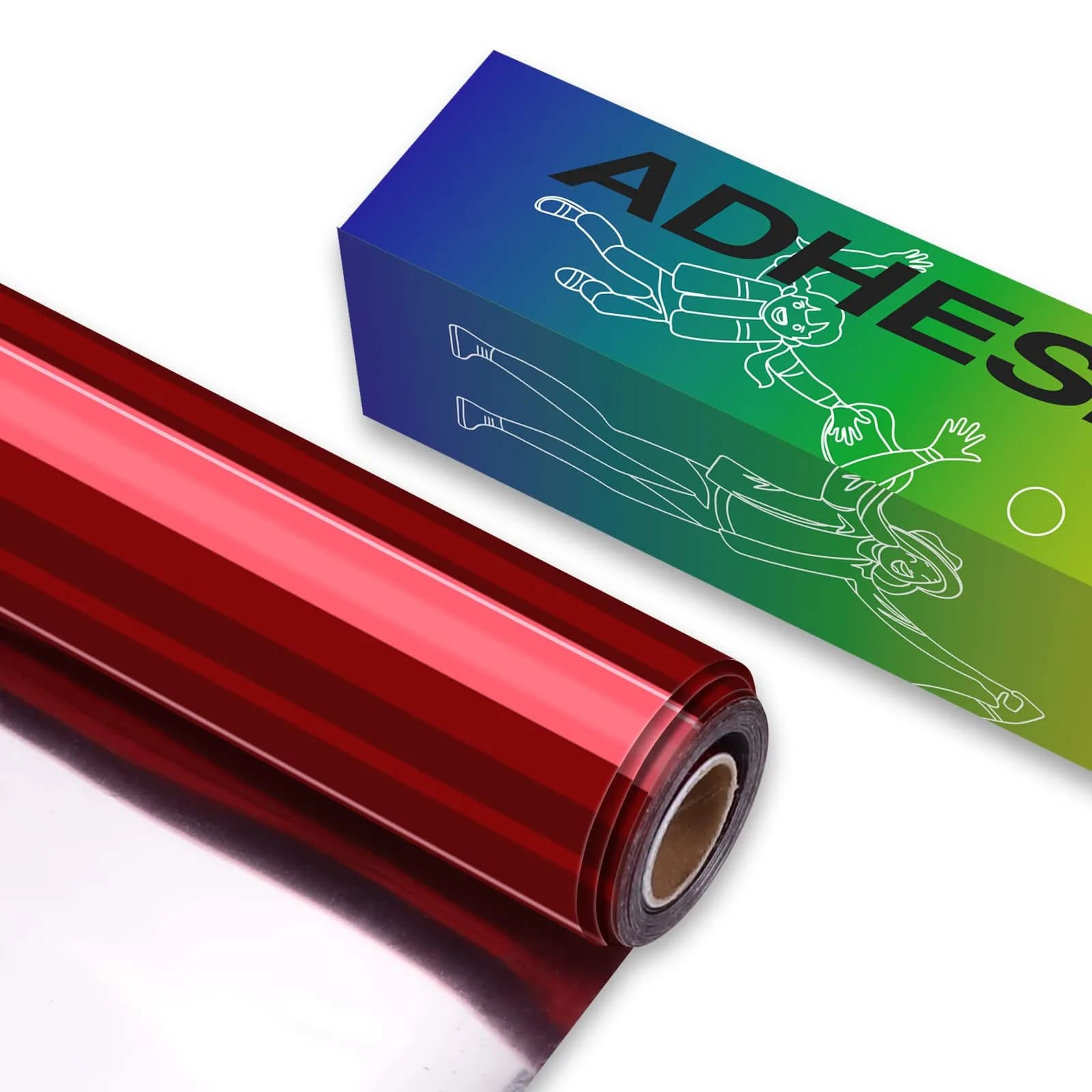 HTVRONT Red Chrome Permanent Vinyl Roll 12in x 10ft | Mirror Effect & Waterproof - main product image
