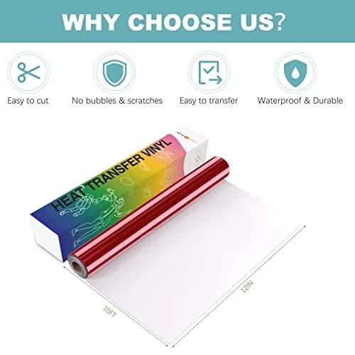 HTVRONT Red Chrome Permanent Vinyl Roll 12in x 10ft | Mirror Effect & Waterproof thumbnail 5