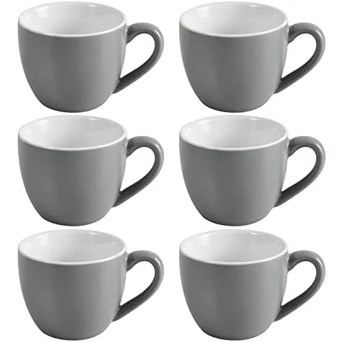 homEdge Mini Porcelain Espresso Cup Set of 6 | 90 ml (3 oz) Dark Gray Matte Finish thumbnail 1