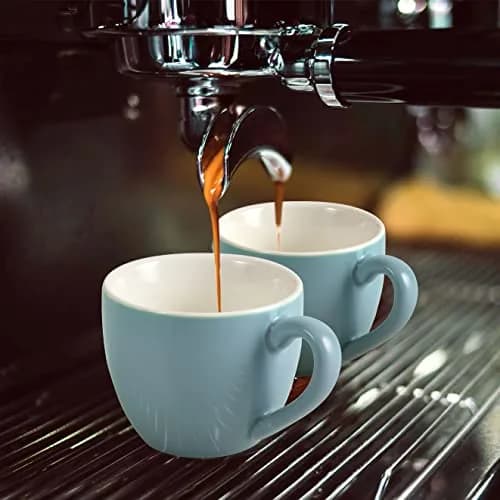 homEdge Mini Porcelain Espresso Cup Set of 6, 90 ml (3 oz) Tiny Coffee Mugs | Light Blue Matte Finish thumbnail 3