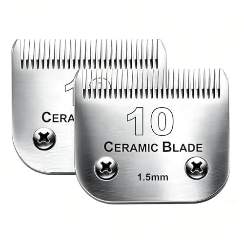 Audoc 2PC #10 Detachable Dog Grooming Clipper Blades 1.5mm (1/16") | Ceramic & Stainless Steel thumbnail 1