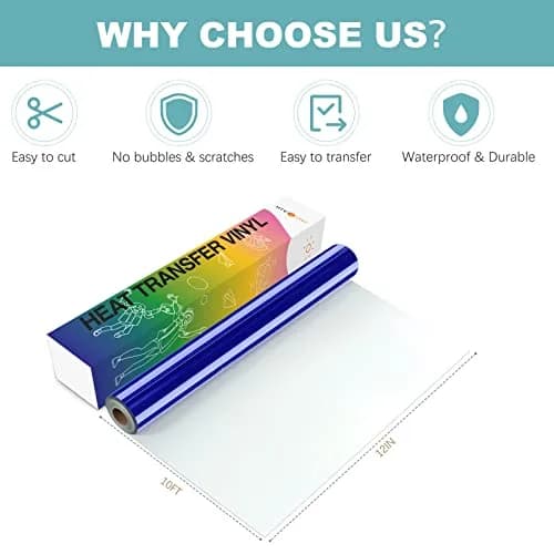 HTVRONT Blue Chrome Permanent Vinyl Roll 12" x 10FT | Waterproof & Easy Weed thumbnail 5